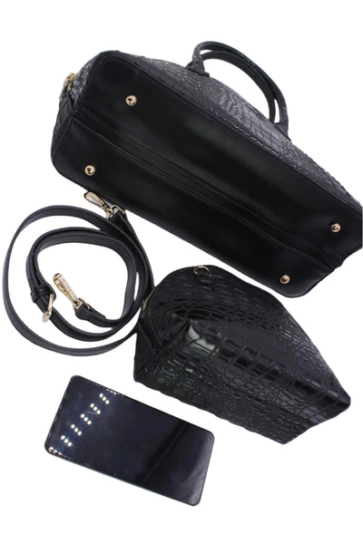 Penelope - двойна чанта за рамо и кросбоди - черна