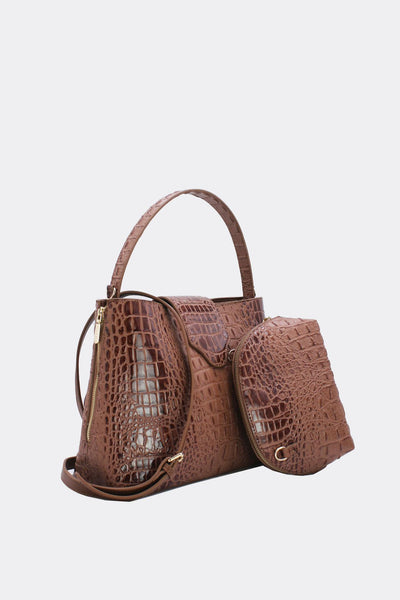 Anastasia - двойна дамска чанта - коняк