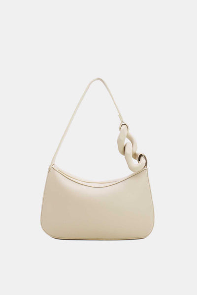 Paulina - чанта за рамо с декоративен елемент - екрю