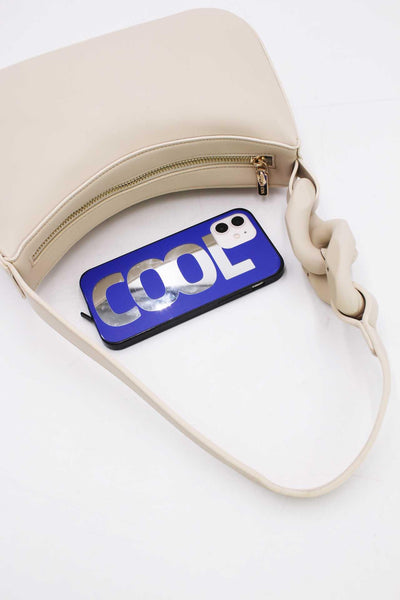 Paulina - чанта за рамо с декоративен елемент - екрю