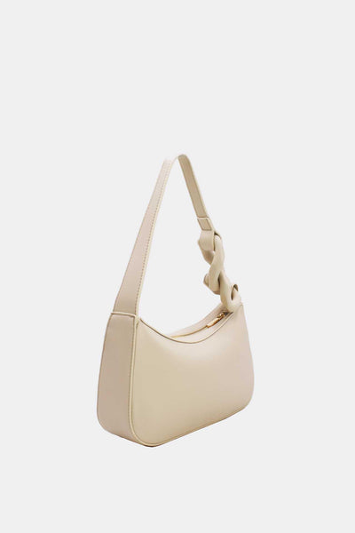 Paulina - чанта за рамо с декоративен елемент - екрю