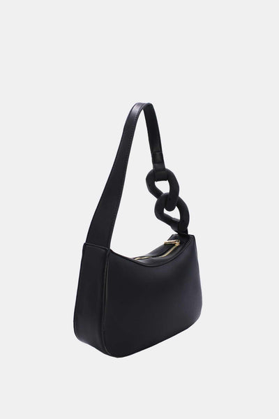 Paulina - чанта за рамо с декоративен елемент - черна