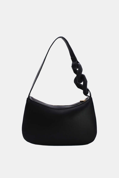 Paulina - чанта за рамо с декоративен елемент - черна