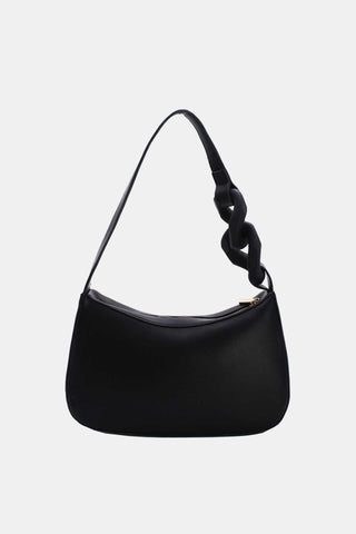 Paulina - чанта за рамо с декоративен елемент - черна