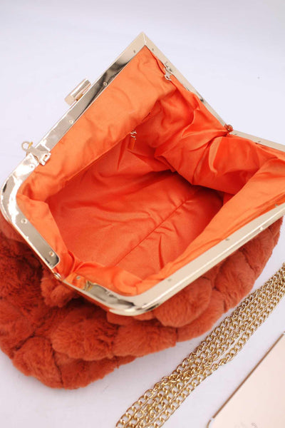 Fluffy - пухкав клъч - оранжев