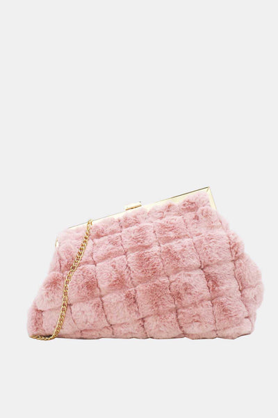 Fluffy - пухкав клъч - розов