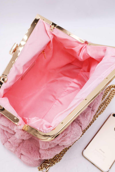 Fluffy - пухкав клъч - розов