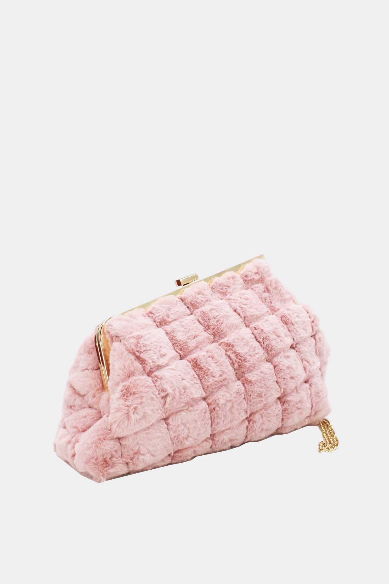 Fluffy - пухкав клъч - розов