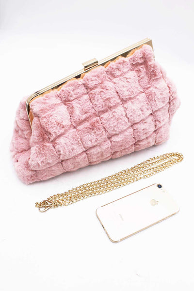 Fluffy - пухкав клъч - розов