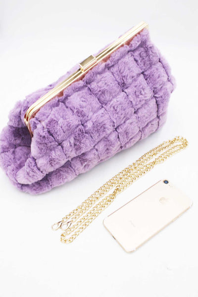 Fluffy - пухкав клъч - лила