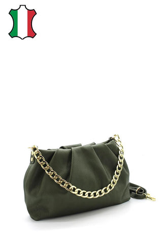 Layla - клъч чанта от естетсвена кожа - зелена