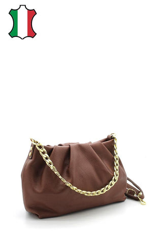 Layla - клъч чанта от естетсвена кожа - кафява