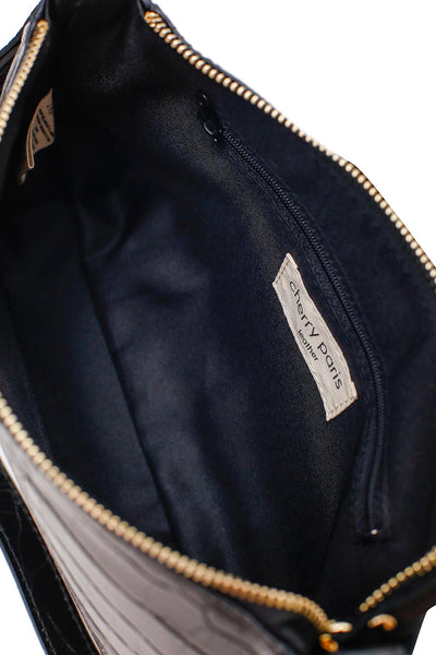 Kimberly - малка чанта от естествена кожа за рамо / крос боди - черна