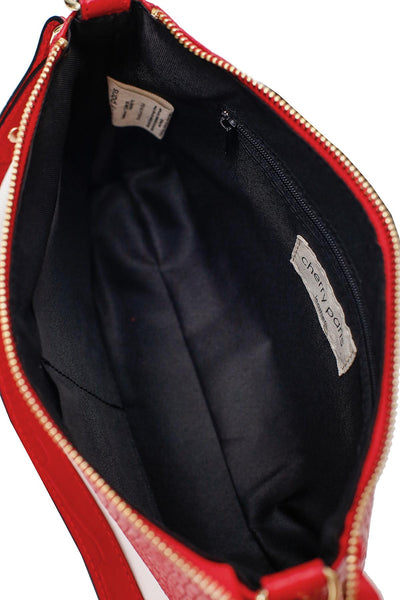 Kimberly - малка чанта от естествена кожа за рамо / крос боди - червена