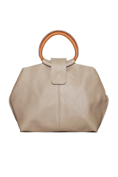 Salma - голяма чанта от естествена кожа - бежава