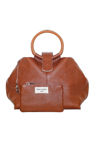 Salma - голяма чанта от естествена кожа - кафява