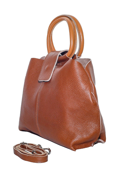 Salma - голяма чанта от естествена кожа - кафява