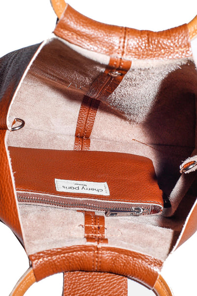 Salma - голяма чанта от естествена кожа - кафява