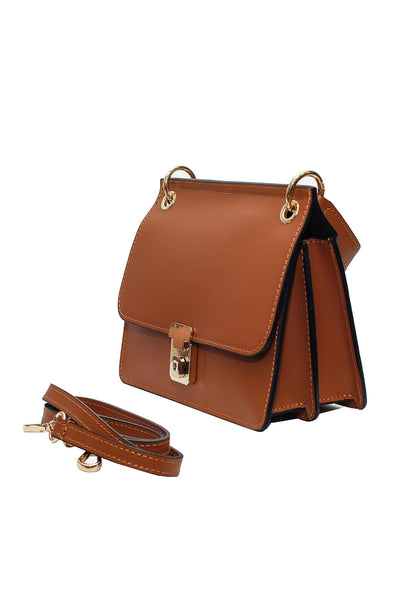 Sophia - иконична чанта от естествена кожа - камел