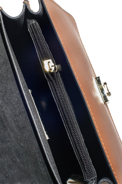 Sophia - иконична чанта от естествена кожа - камел