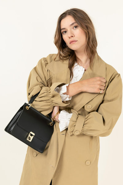 Sophia - иконична чанта от естествена кожа - черна