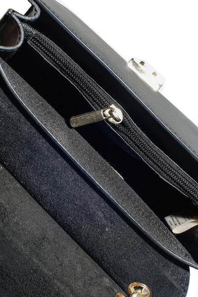 Sophia - иконична чанта от естествена кожа - черна