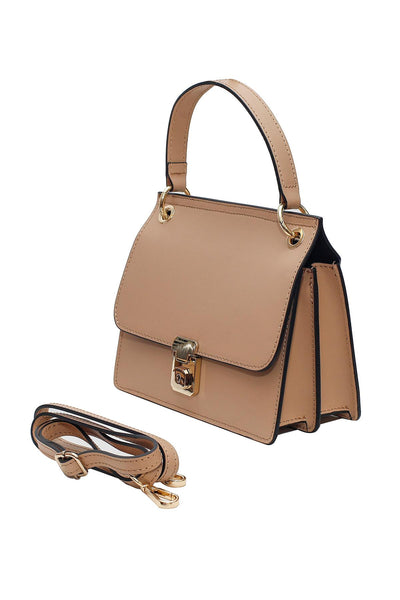 Sophia - иконична чанта от естествена кожа - бежава