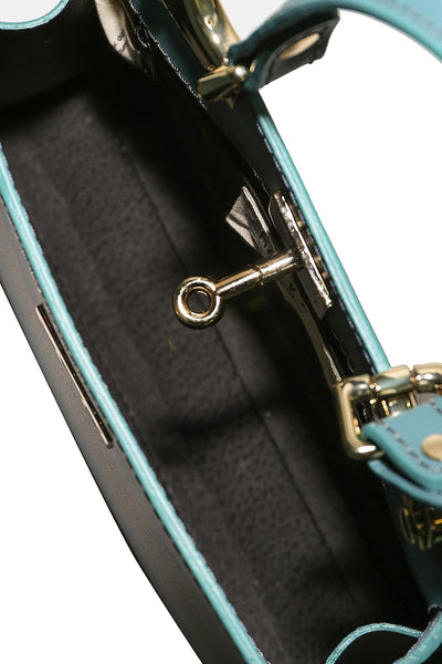 Cherry - елегантна чанта от естествена кожа - синя