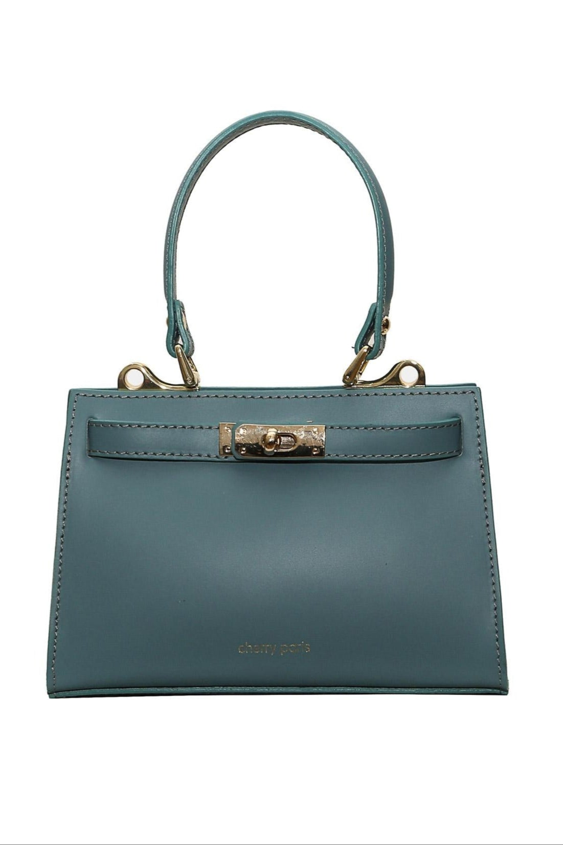 Cherry - елегантна чанта от естествена кожа - синя