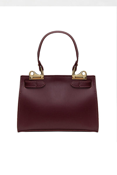 Cherry - елегантна чанта от естествена кожа - бордо