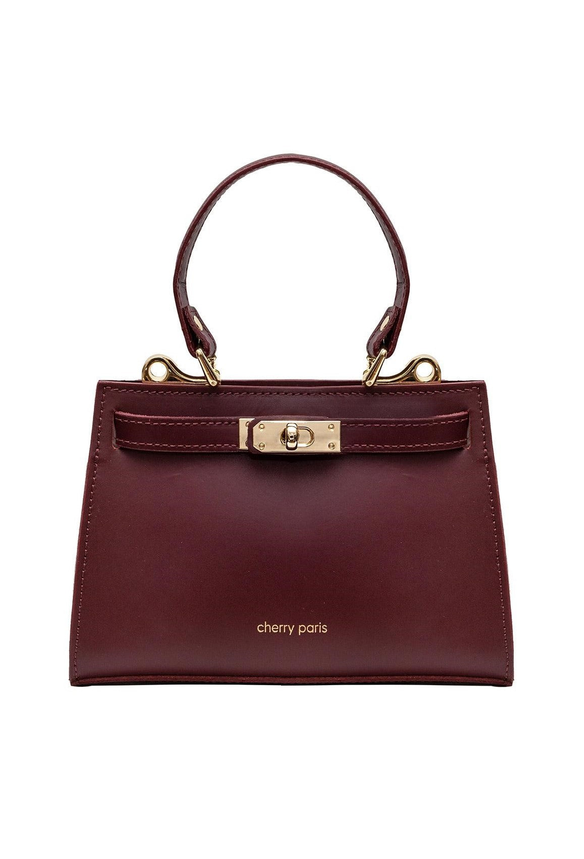 Cherry - елегантна чанта от естествена кожа - бордо