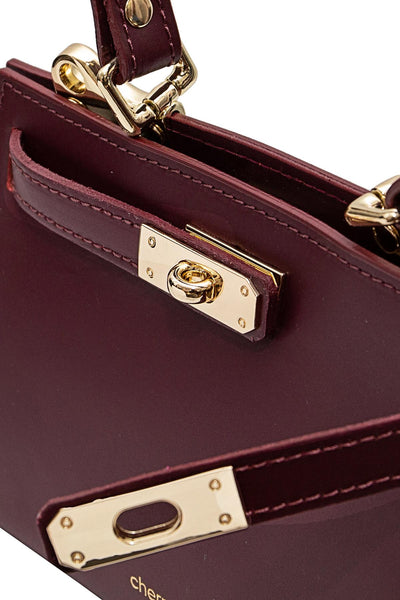 Cherry - елегантна чанта от естествена кожа - бордо