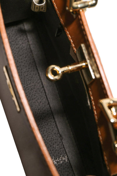 Cherry - елегантна чанта от естествена кожа - камел