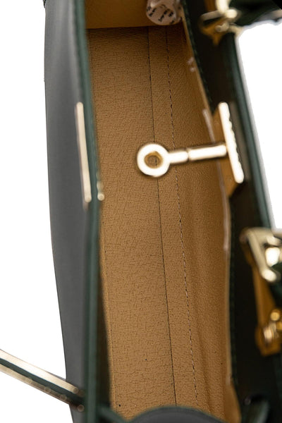 Cherry - елегантна чанта от естествена кожа - зелена