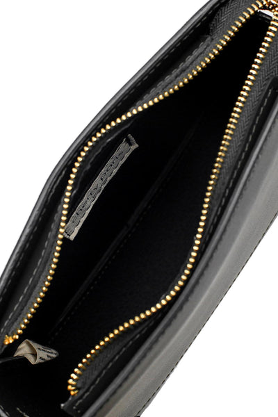 Aura - кросбоди чанта от естествена кожа - черна