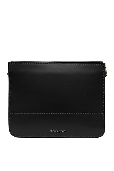 Aura - кросбоди чанта от естествена кожа - черна